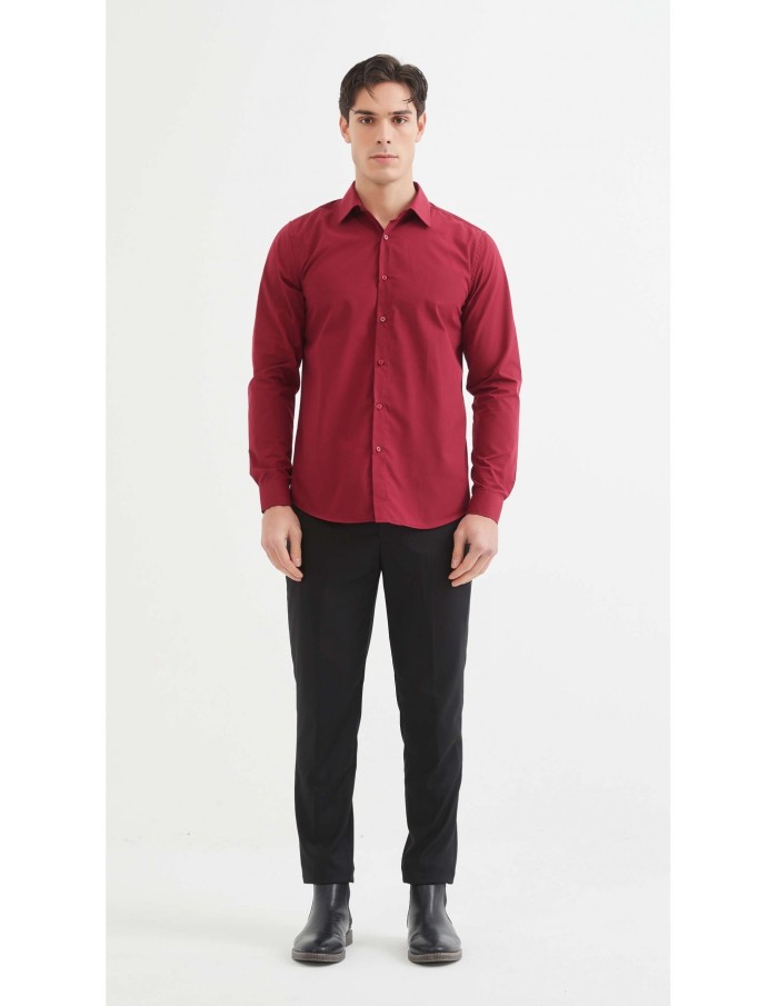 Chemise bordeaux slim fit - homme - Accueil