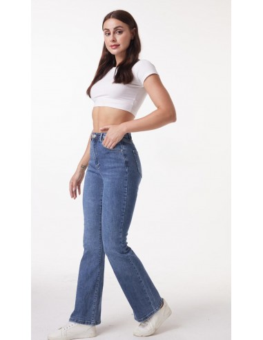 Jean évasé taille haute femme