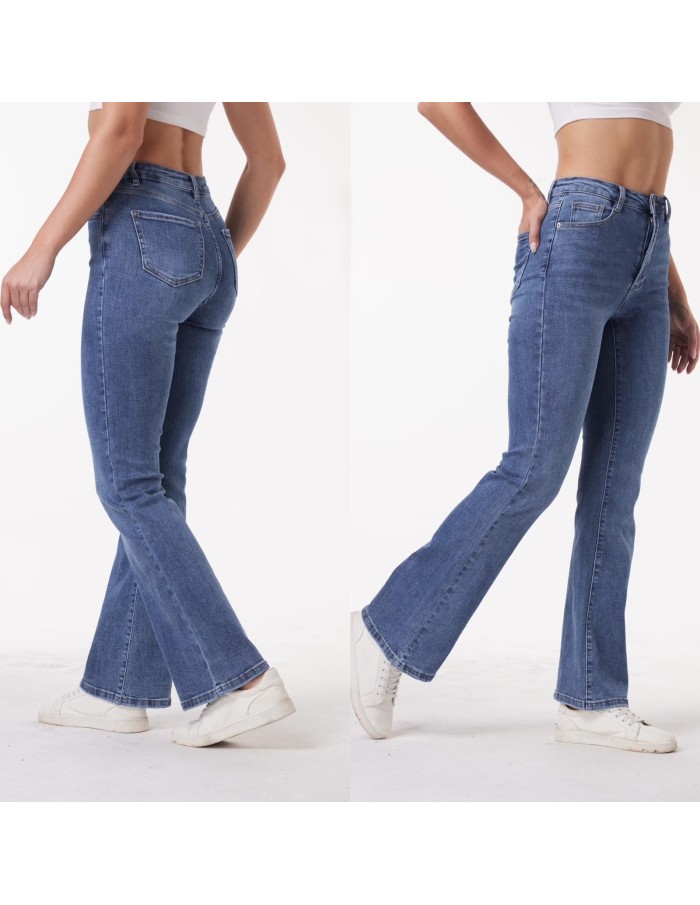 Jean évasé taille haute femme - Accueil