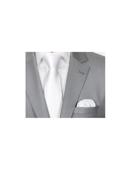 Cravate et pochette uni – blanche - Accueil