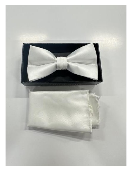 Coffret noeud papillon & pochette - blanc - Accueil