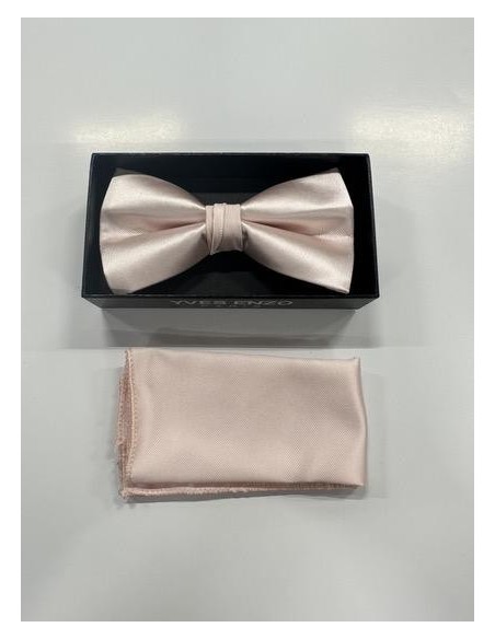 Coffret noeud papillon & pochette - rose - Accueil