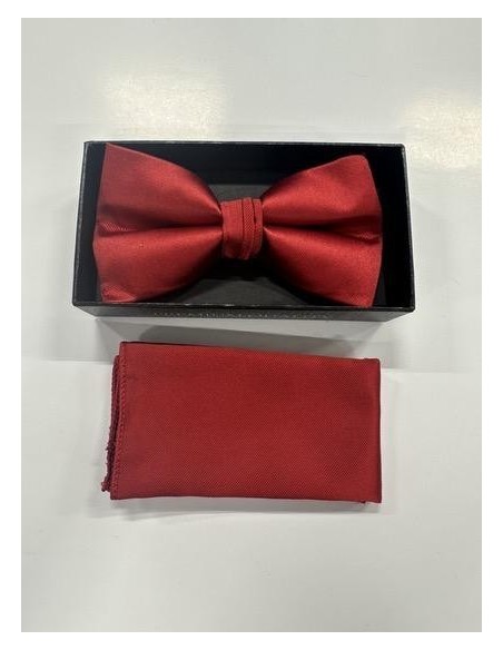 Coffret noeud papillon & pochette - rouge - Accueil