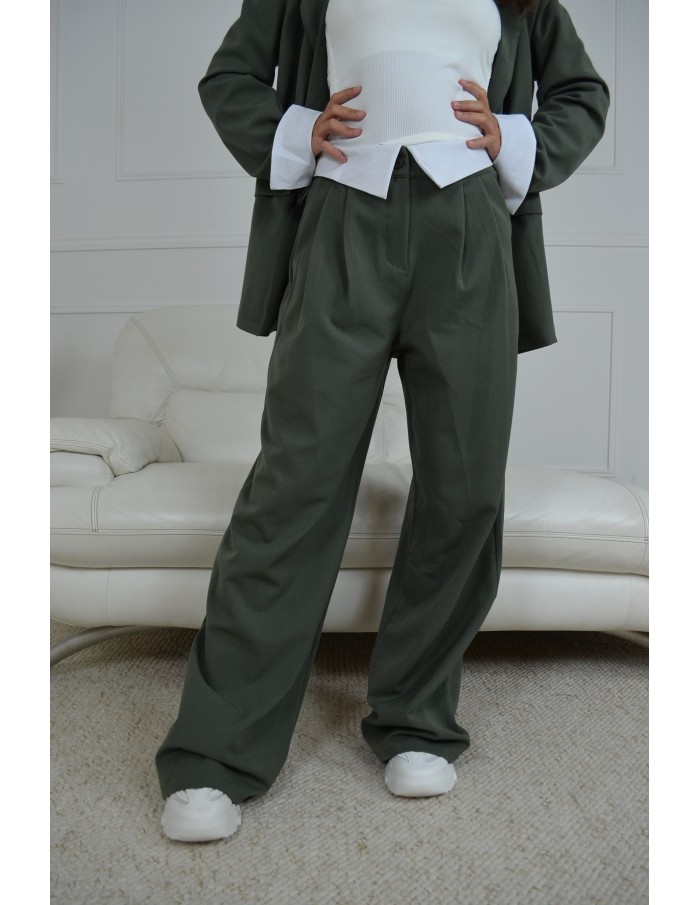 Ensemble Oversize Blazer + pantalon kaki - Femme - Accueil