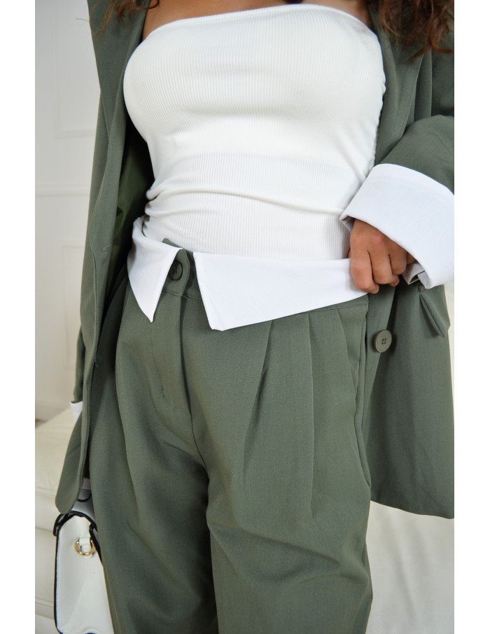 Ensemble Oversize Blazer + pantalon kaki - Femme - Accueil