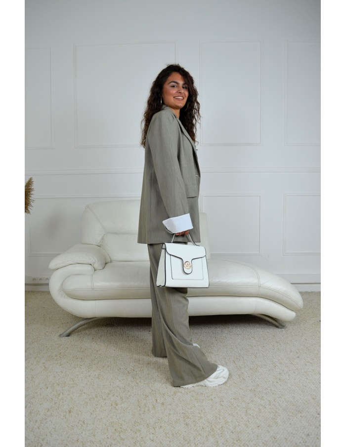 Ensemble Oversize Blazer + pantalon taupe - Femme - Accueil