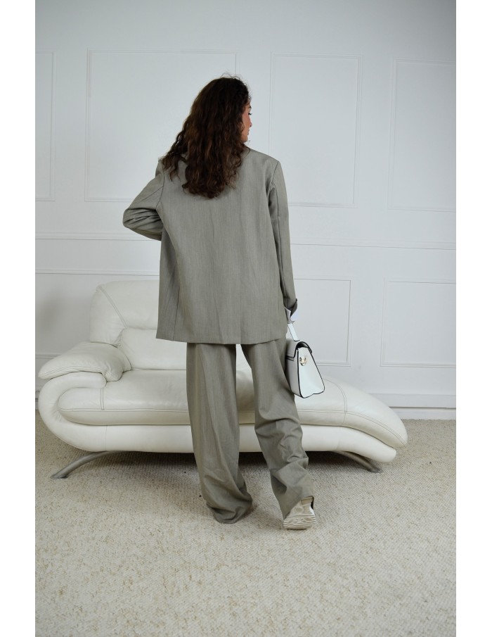 Ensemble Oversize Blazer + pantalon taupe - Femme - Accueil