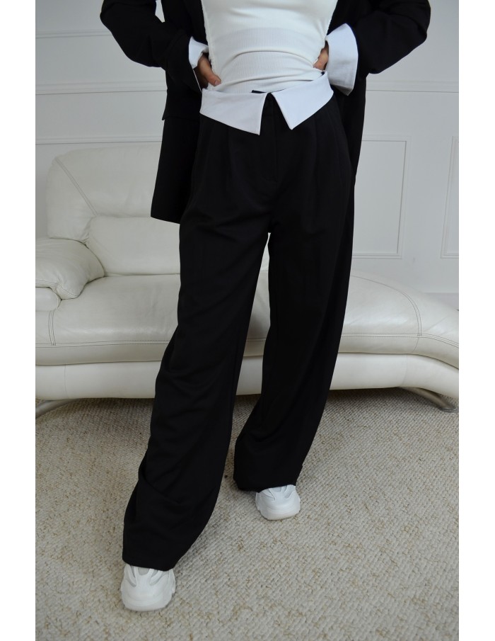 Ensemble Oversize Blazer + pantalonn noir - Femme - Accueil