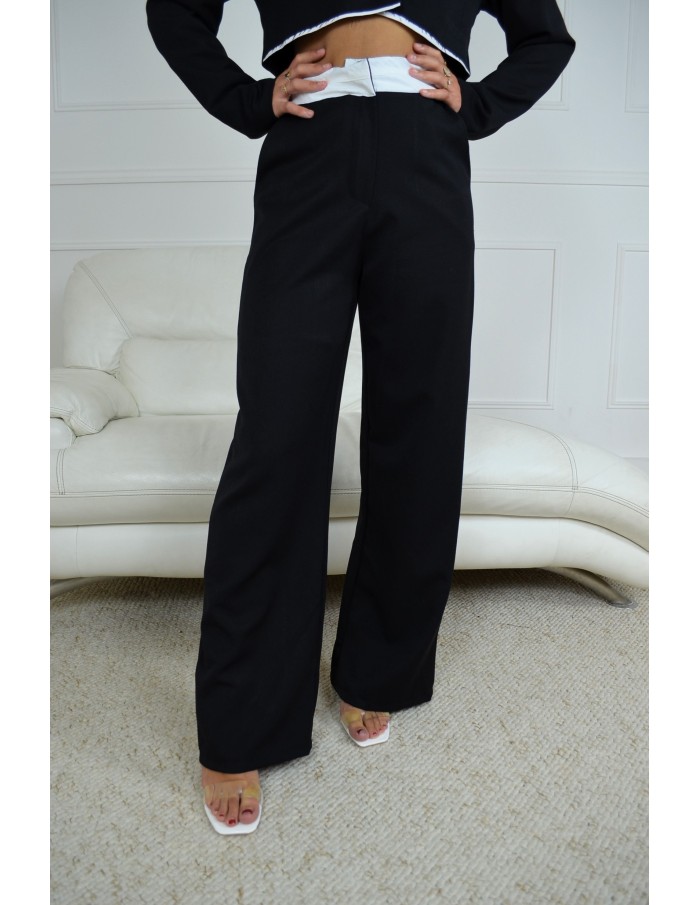Ensemble blazer court + pantalon noir - femme - Accueil