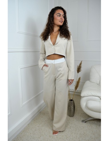 Ensemble blazer court + pantalon...