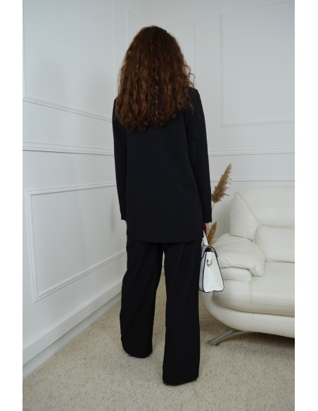 Ensemble blazer oversize + pantalon noir - femme - Accueil