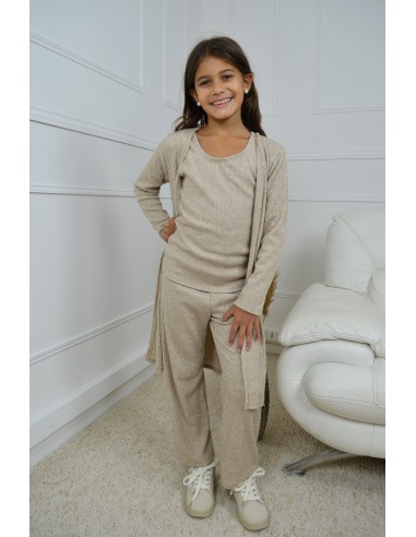 Ensemble en maille beige 3 pièces -...