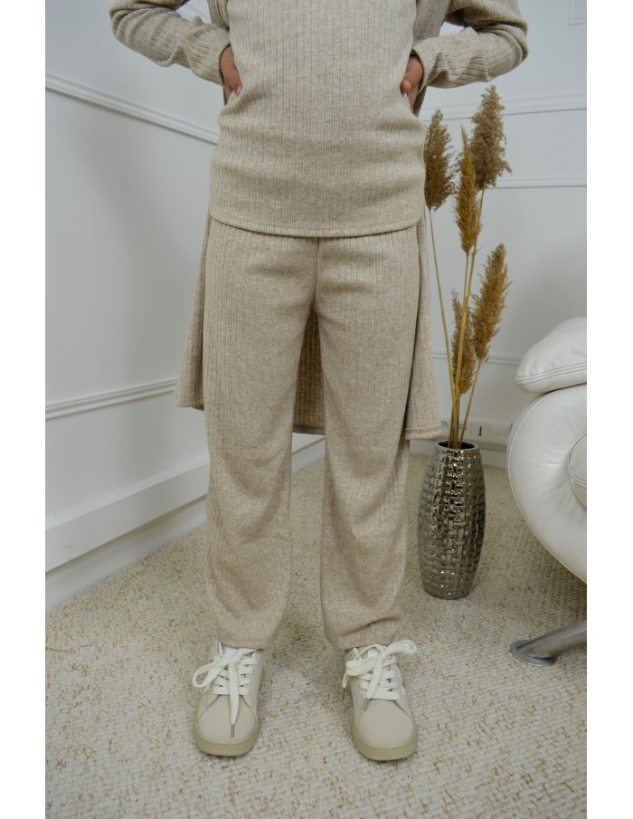 Ensemble en maille beige 3 pièces - fille 4 à 14 ans - Accueil
