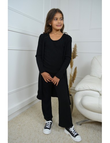 Ensemble en maille noir 3 pièces -...