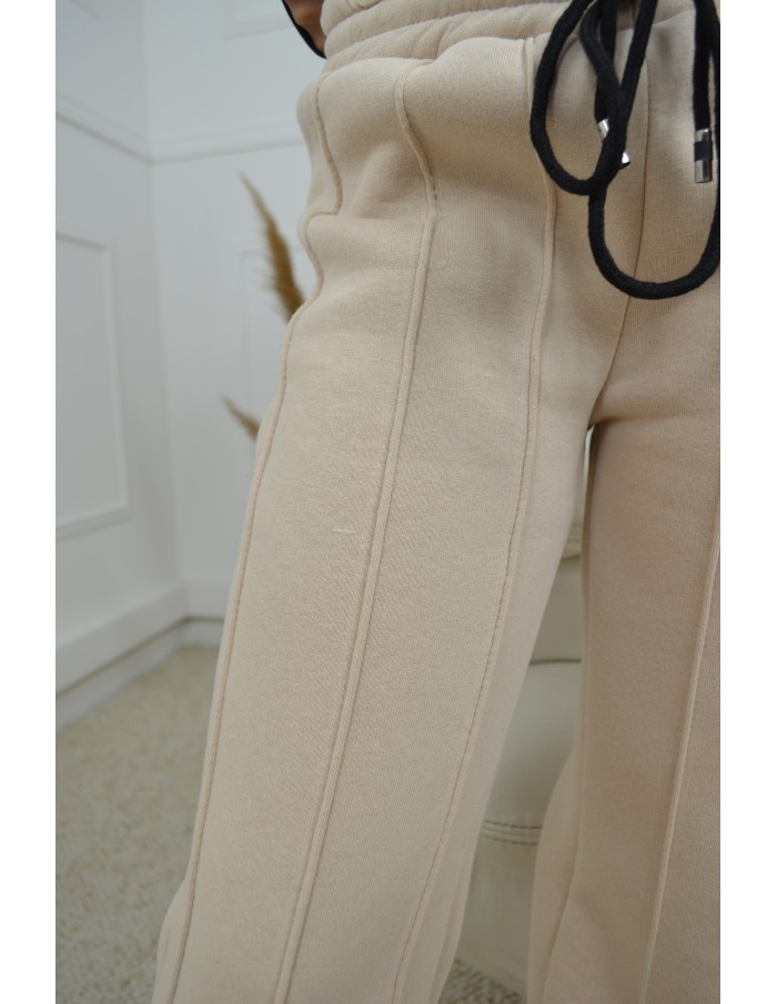 Jogging beige avec relief - fille 4 à 14 ans - Accueil
