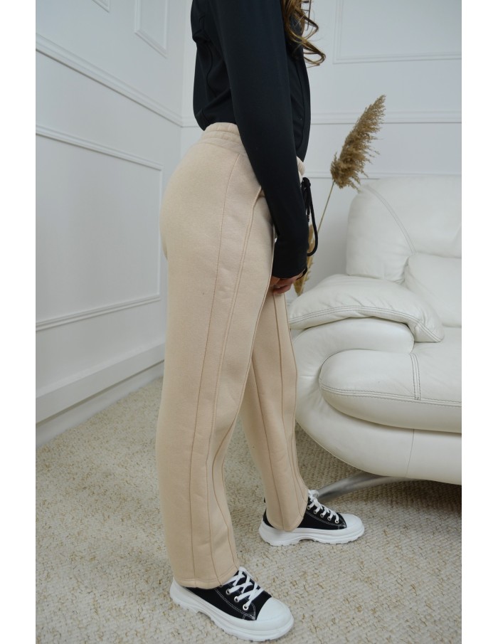 Jogging beige avec relief - fille 4 à 14 ans - Accueil