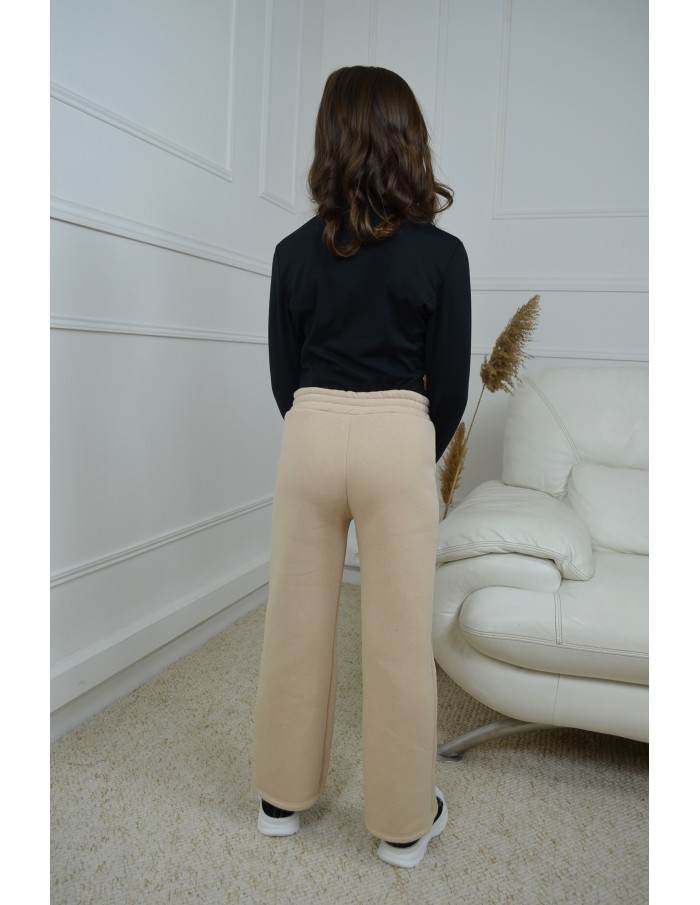 Jogging beige avec relief - fille 4 à 14 ans - Accueil