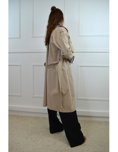 Trench bi matiére beige - femme