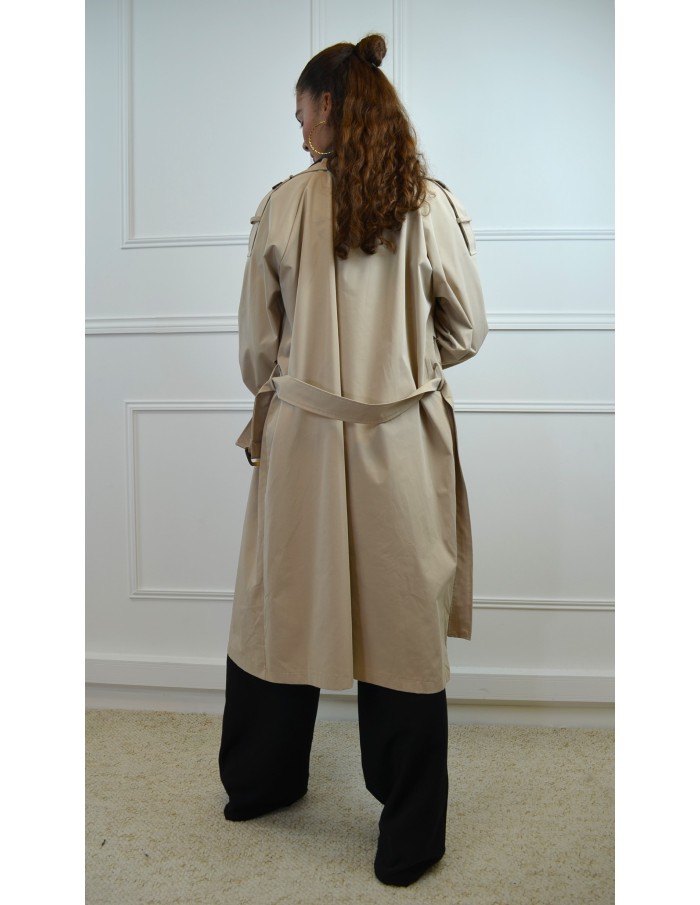 Trench bi matiére beige - femme - Accueil