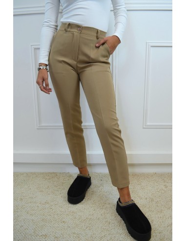 Pantalon de tailleur camel - femme