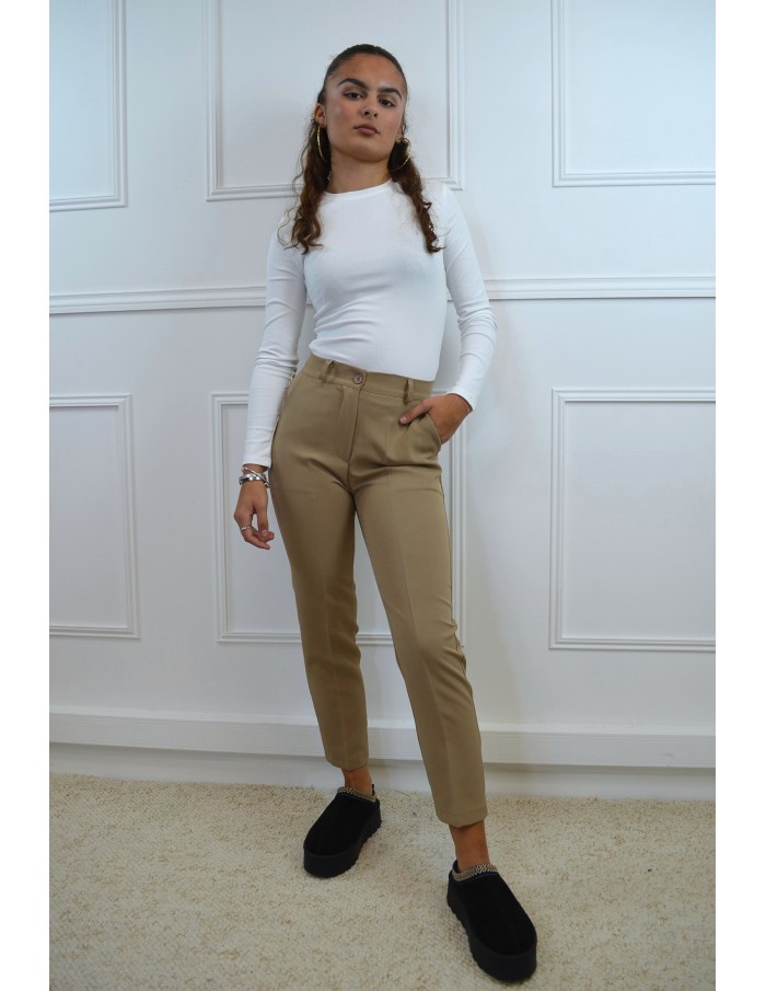 Pantalon de tailleur camel - femme - Accueil