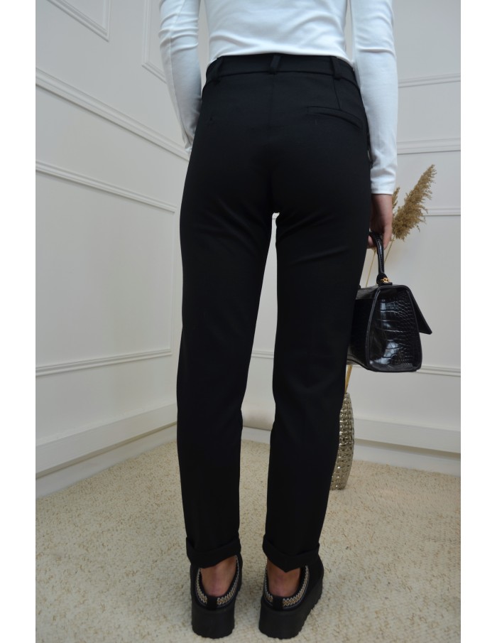 Pantalon de tailleur noir avec bijou doré - femme - Accueil