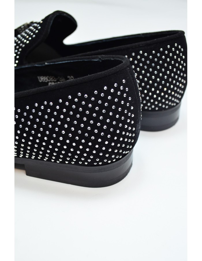 Mocassins noirs avec strass et glands - homme - Accueil