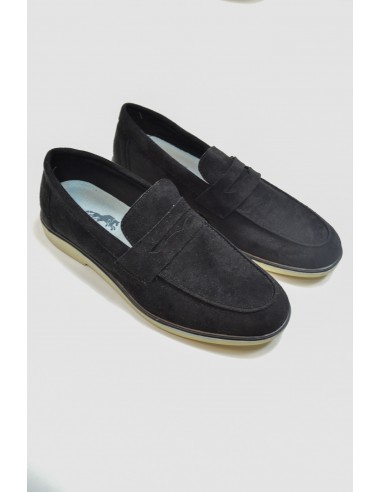 Mocassins noirs en tissu avec semelle...