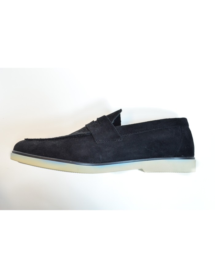 Mocassins noirs en tissu avec semelle contrastante - homme - Accueil