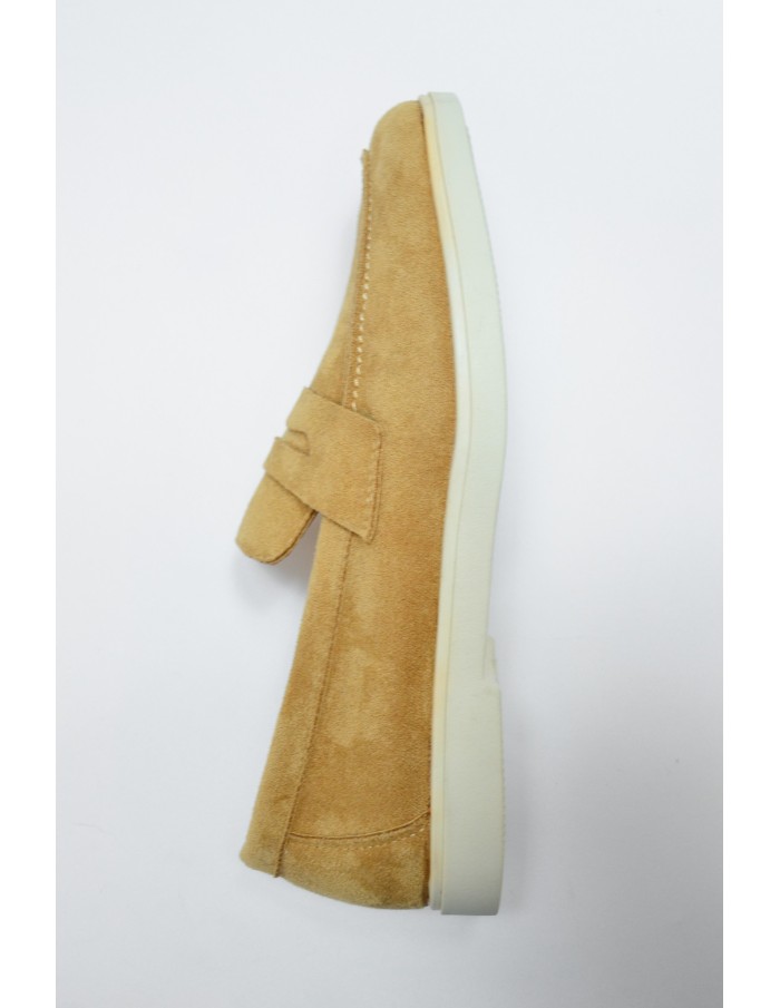 Mocassins camel en tissu avec semelle contrastante - homme - Accueil