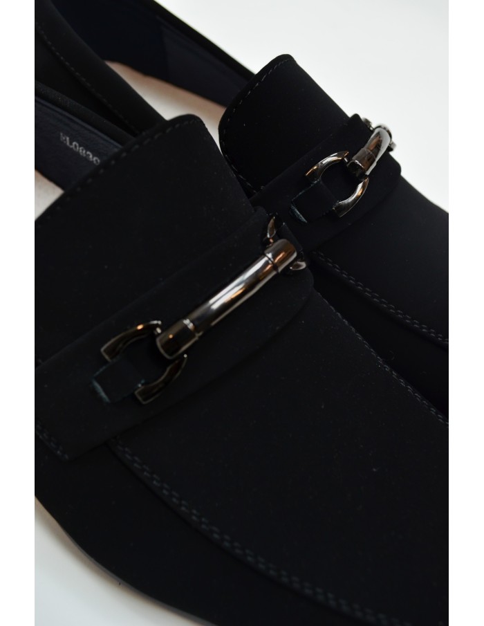 Mocassin noir en daim avec détail en métal - homme - Accueil