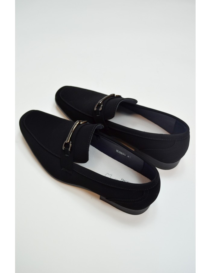 Mocassin noir en daim avec détail en métal - homme - Accueil