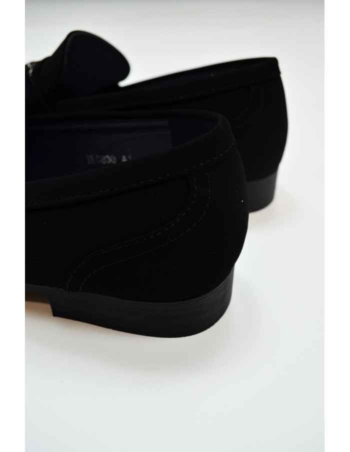 Mocassin noir en daim avec détail en métal - homme - Accueil