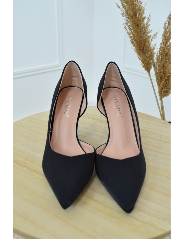 Escarpin noir avec ouverture latérale - femme - Accueil