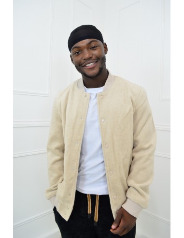 Veste bomber beige en velours - homme