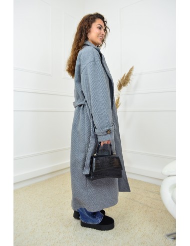Manteau long gris - femme