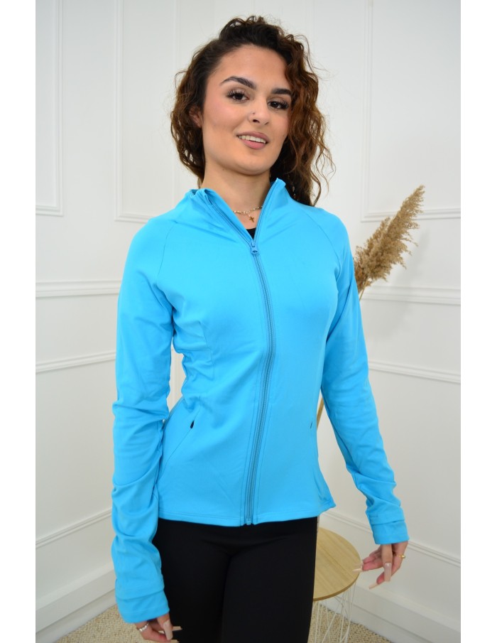 Veste bleu ciel sport - femme - Accueil
