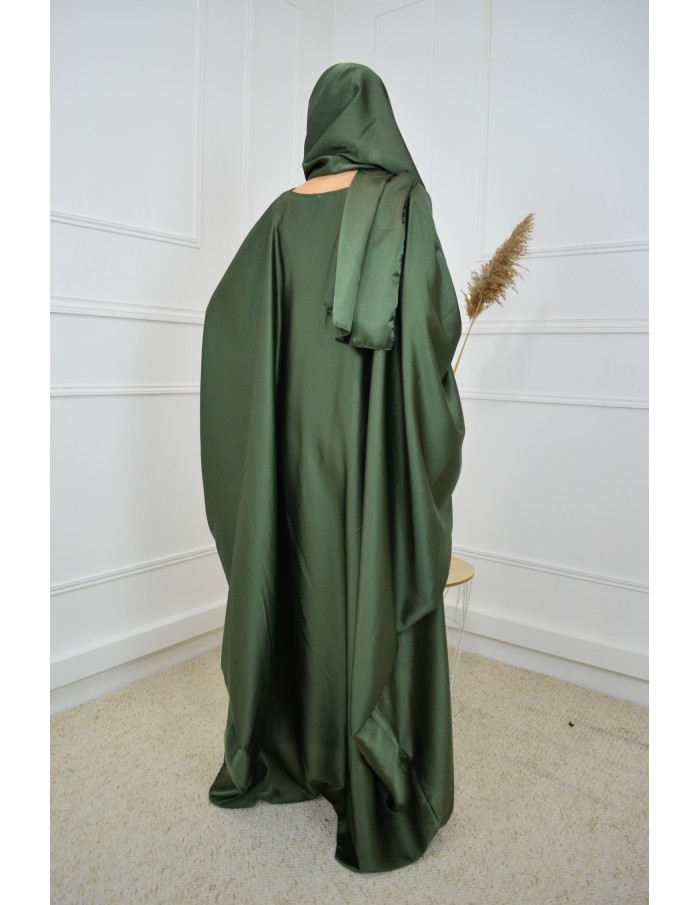Robe abaya kaki avec voile intégrée - femme - Accueil