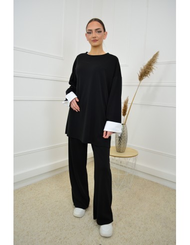 Ensemble noir t-shirt manches longues...