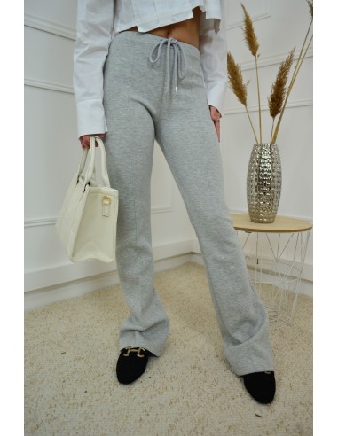 Pantalon gris en tissu - femme