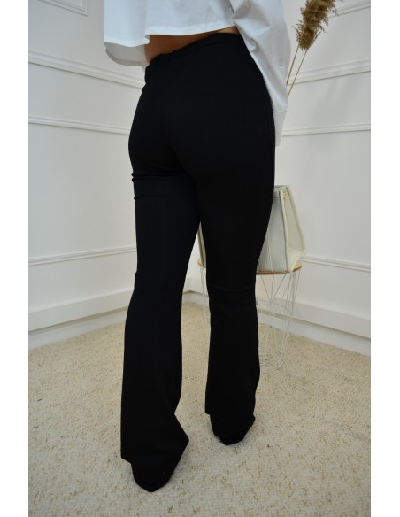 Pantalon Évasé en Tissu Taille Élastiquée - Confort et Élégance