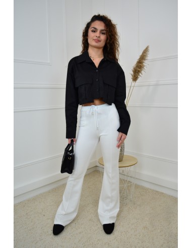 Pantalon blanc en tissu - femme