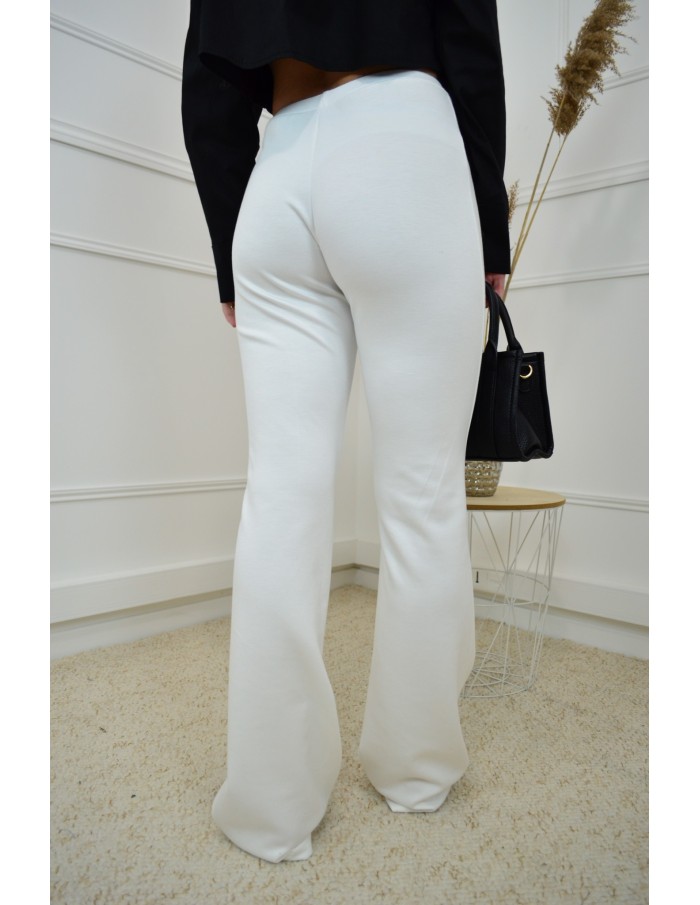 Pantalon Évasé en Tissu Taille Élastiquée - Confort et Élégance