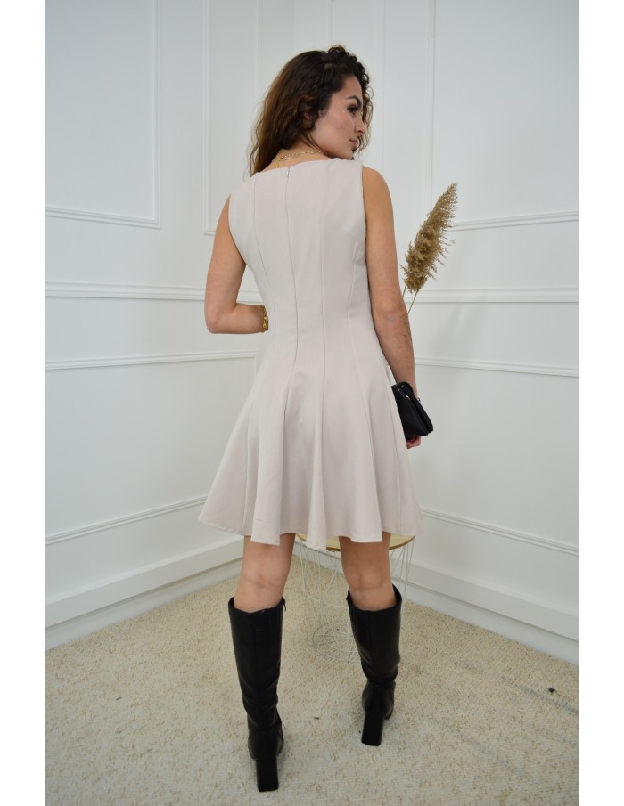 Robe Courte Évasée Femme | Élégance et Confort avec Zip au Dos