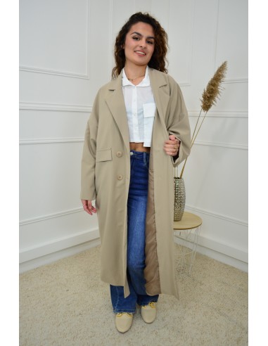 Manteau blazer oversize beige - femme