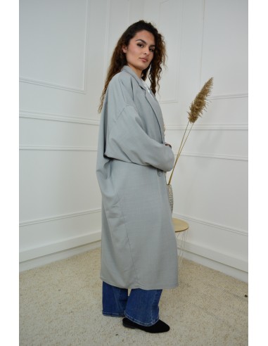 Manteau blazer oversize gris - femme