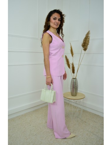 Ensemble 2 pièces rose : gilet et...