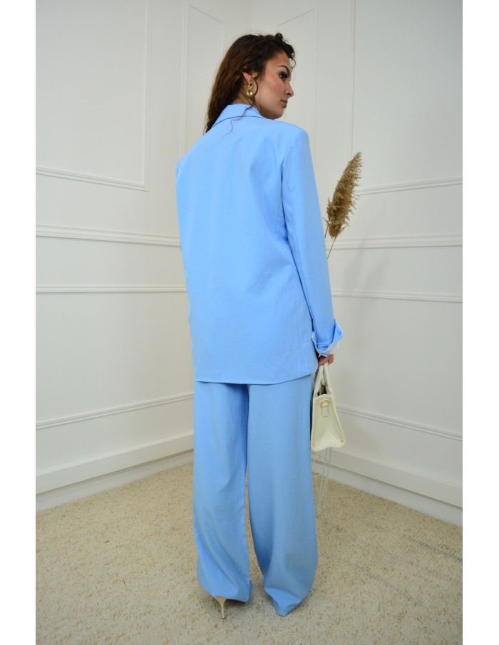 Ensemble 2 Pièces Bleau: Blazer et Pantalon - femme - Accueil