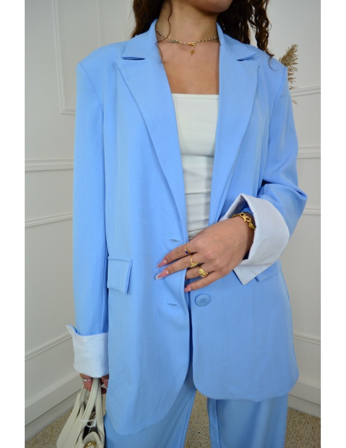 Ensemble 2 Pièces Bleau: Blazer et Pantalon - femme - Accueil