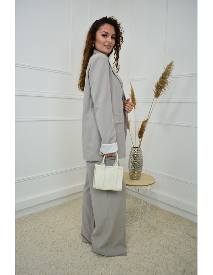 Ensemble 2 Pièces Gris clair : Blazer et Pantalon - femme - Accueil